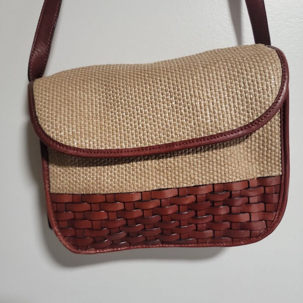 Etienne Aigner Vintage Crossbody Leather Weave Crossbody Bag